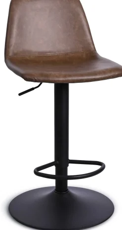 Tommy Verstellbarer Barhocker - 58-80cm Sitzhöhe - Kunstleder braun