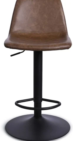 Tommy Verstellbarer Barhocker - 58-80cm Sitzhöhe - Kunstleder braun