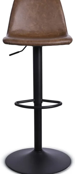 Tommy Verstellbarer Barhocker - 58-80cm Sitzhöhe - Kunstleder braun