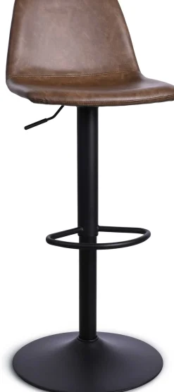 Tommy Verstellbarer Barhocker - 58-80cm Sitzhöhe - Kunstleder braun