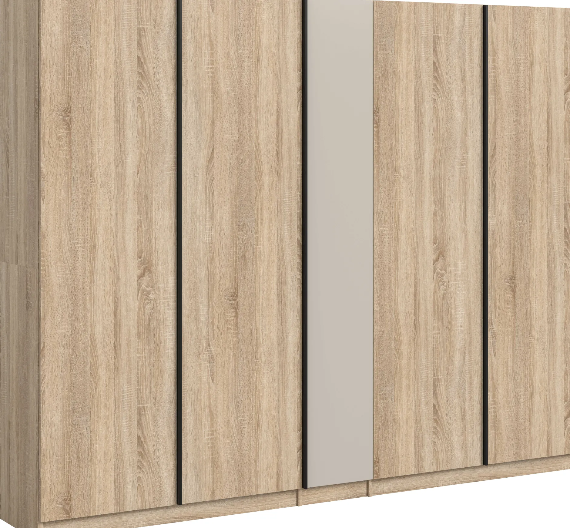 5-türiger Kleiderschrank Oakland Xonox Sonoma Eiche 230x183x53 cm