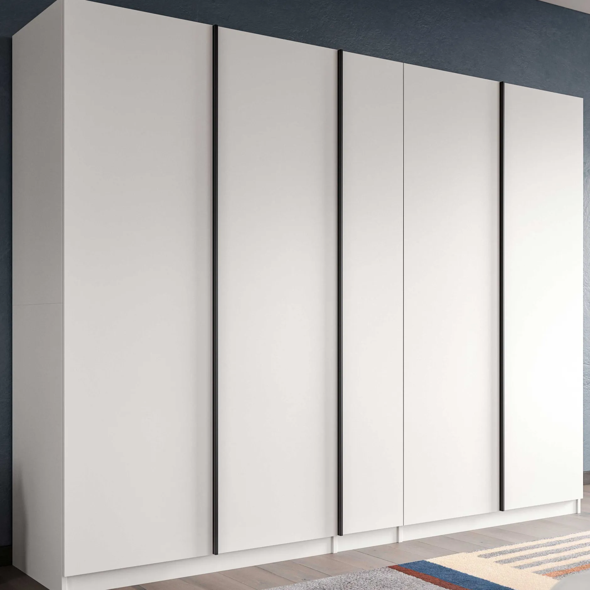 5-Türiger Kleiderschrank Oakland Xonox - Weiß - 230x183x53 cm