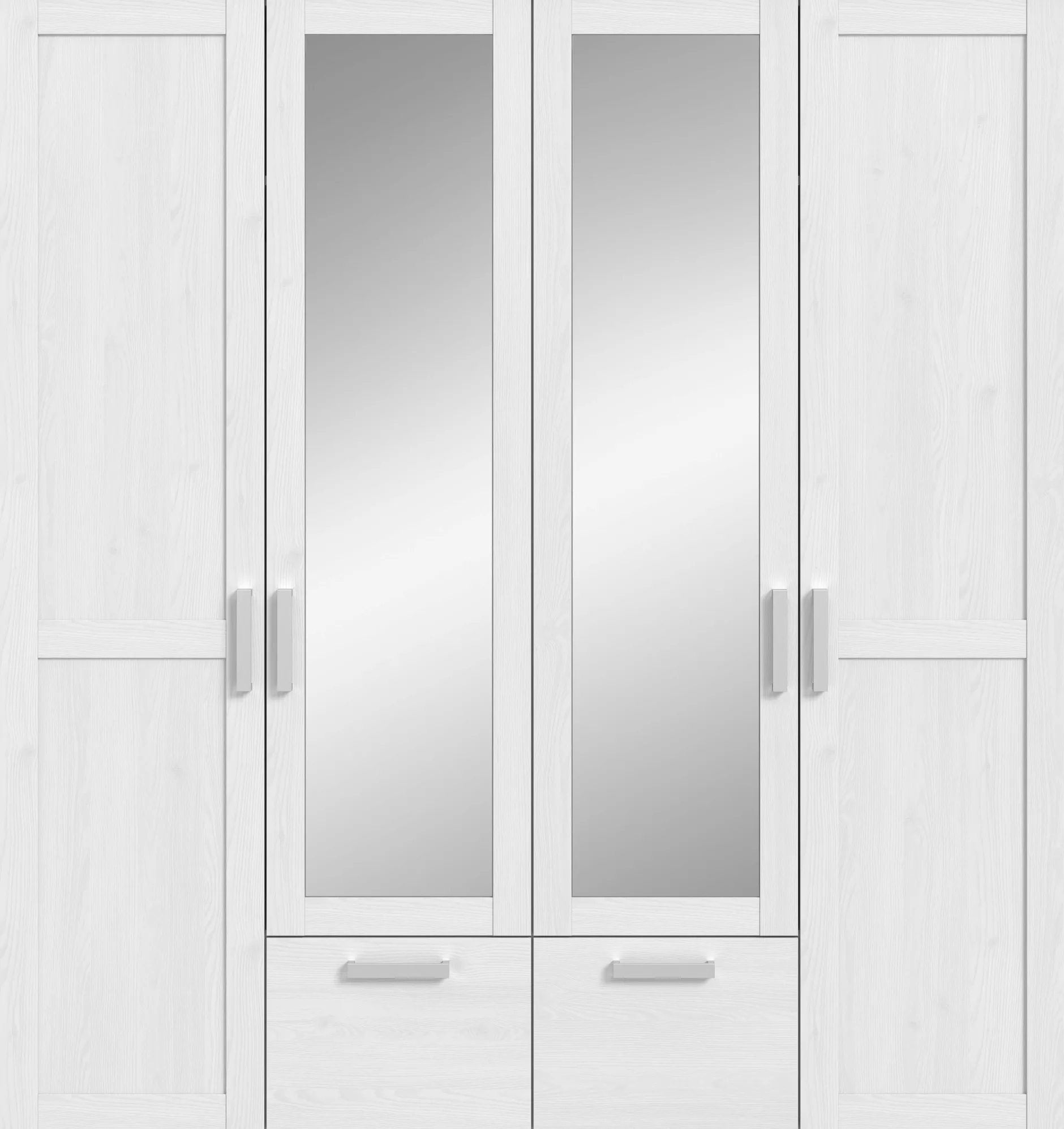 4-türiger Kleiderschrank Verona Xonox - sibiu-lärchenfarbene Oberfläche - 188x200x61 cm - Weiß