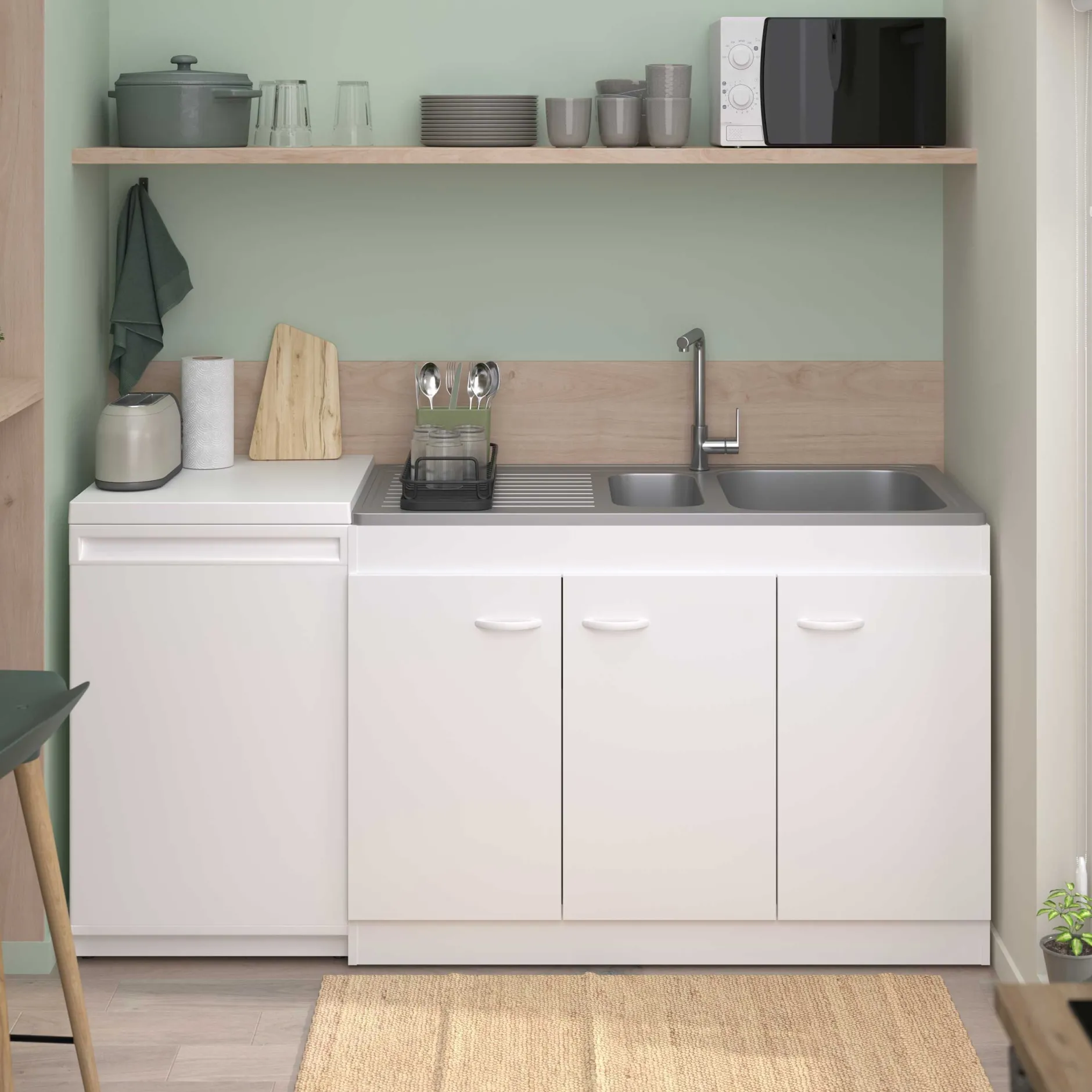 3-türiger Unterschrank für die Spüle (120 cm)