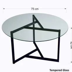 Trio G Couchtisch | METALLRAHMEN | Transparent, Schwarz