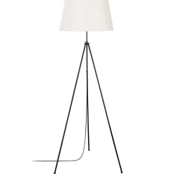 Tripod Stehleuchte | METALLGEHÄUSE | Schwarz, Creme