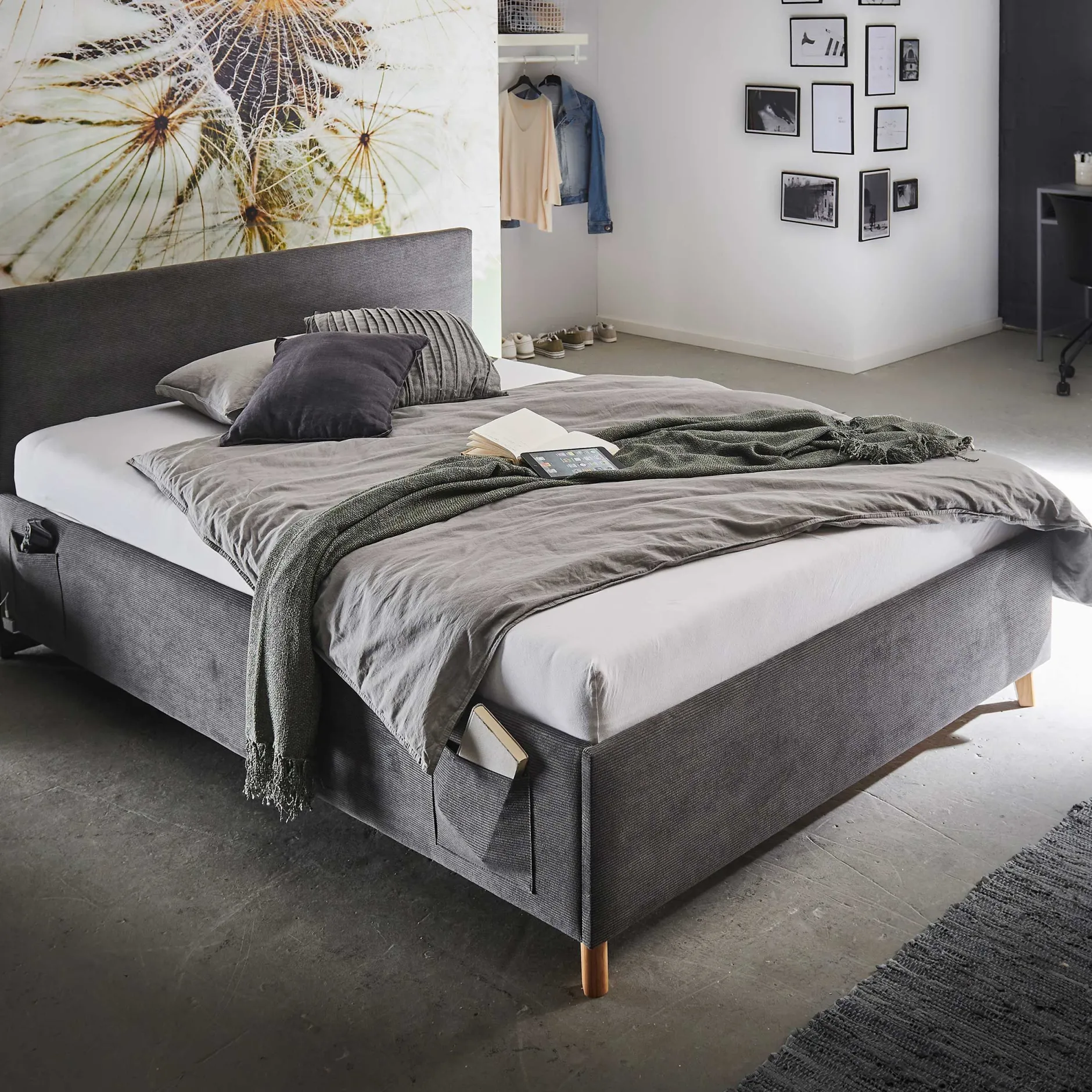 Truhenbett Cool | 90 x 200 cm | Anthrazit Design