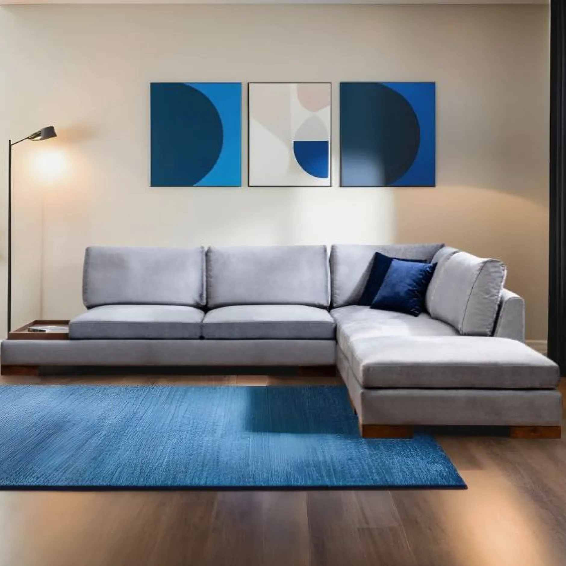 Tulip Ecksofa | BUCHENHOLZ / SPANPLATTE | Dunkelgrau