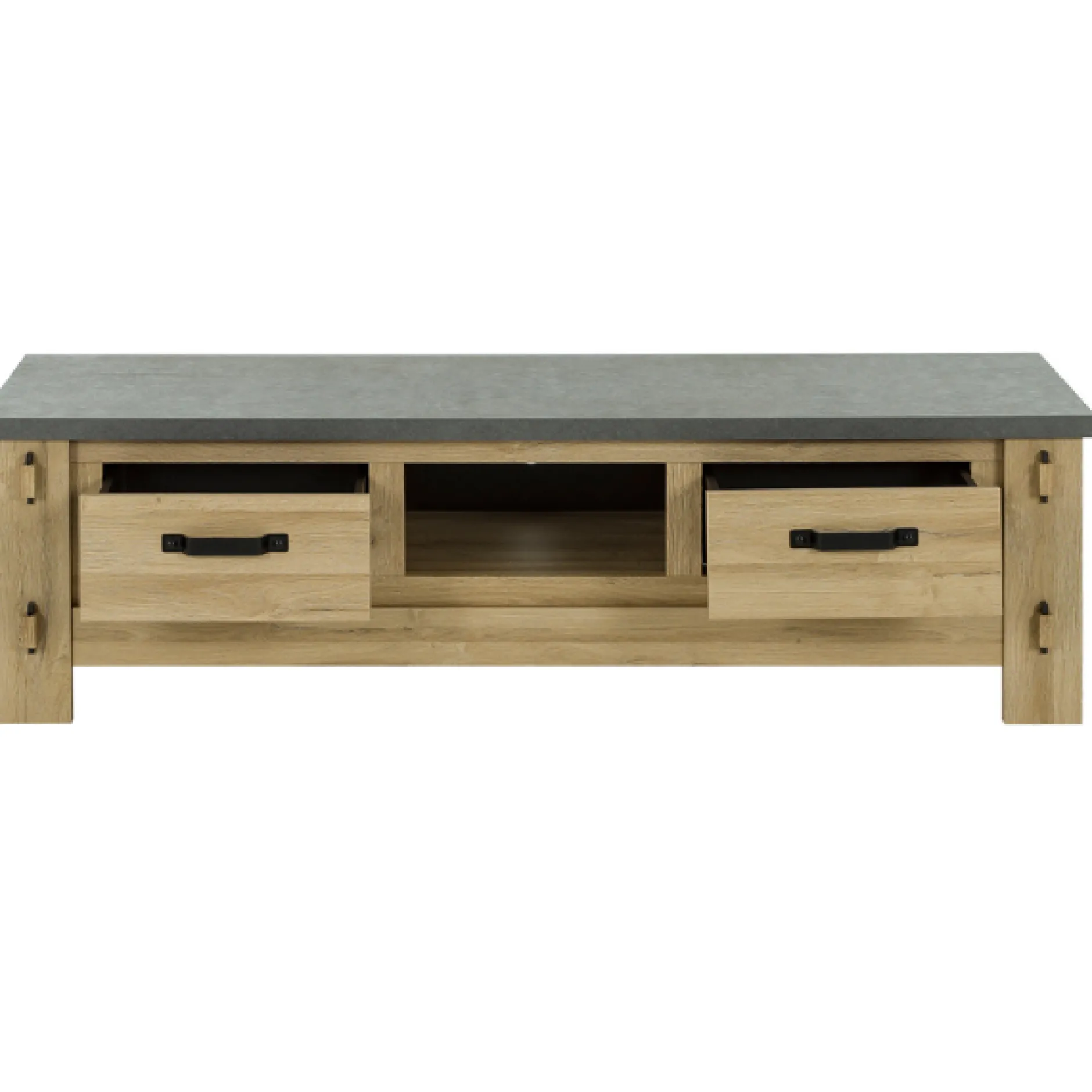 TV-Möbel Louane 172cm, 2 Schubladen - Eiche/Beton