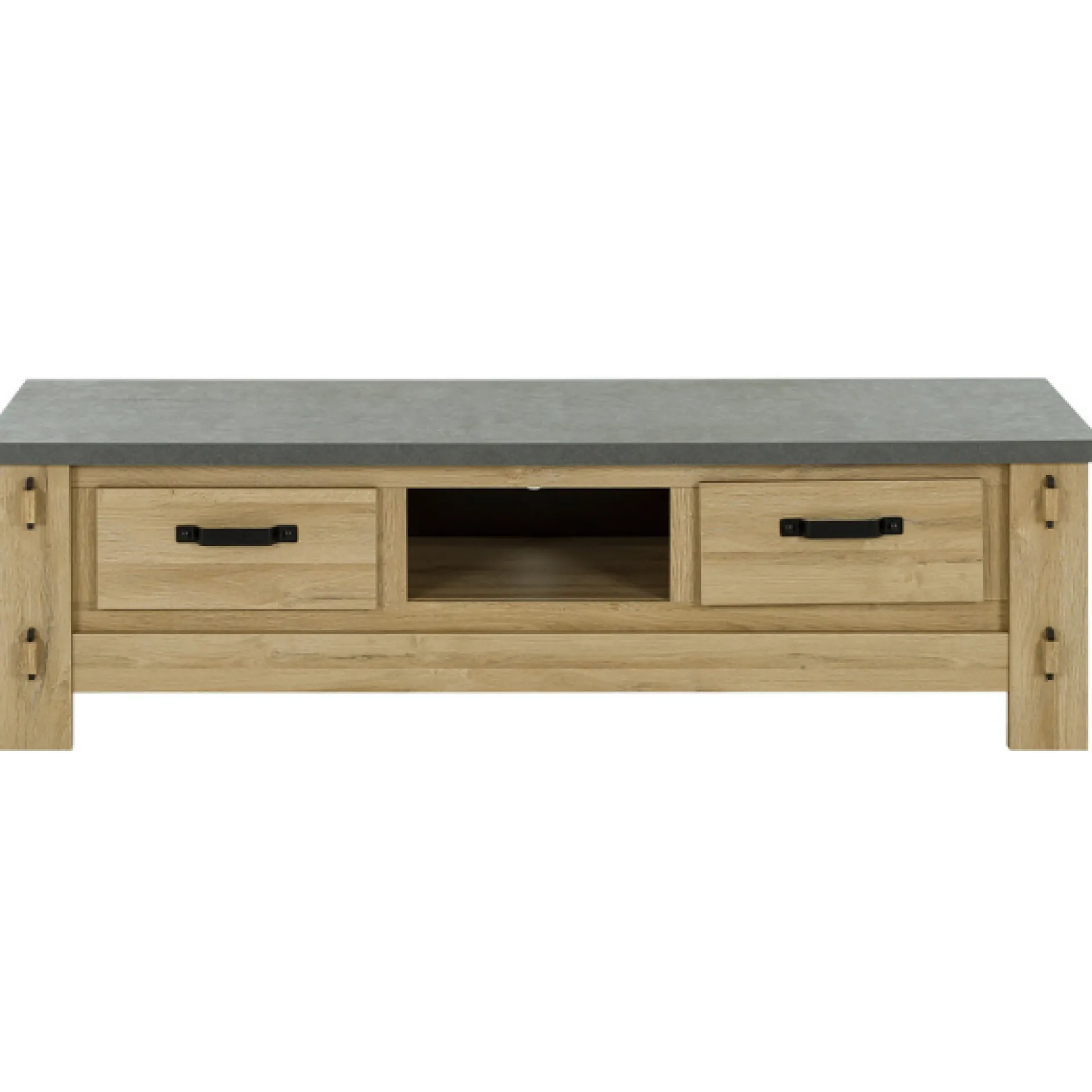 TV-Möbel Louane 172cm, 2 Schubladen - Eiche/Beton