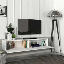 TV-Schrank Aristo - 135x32x25cm - 2 Türen - weiß
