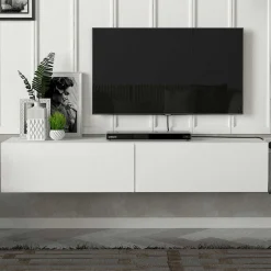 TV-Schrank Aristo - 135x32x25cm - 2 Türen - weiß