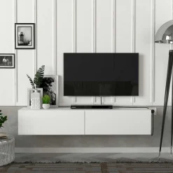 TV-Schrank Aristo - 135x32x25cm - 2 Türen - weiß