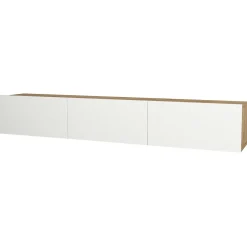 TV-Schrank Damla - 180x30x30cm - 3 Türen - weiß/Eiche Dekor
