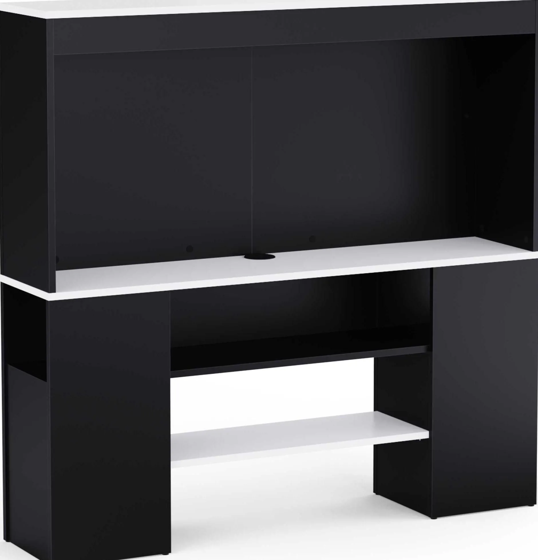 TV-Schrank Dreampad - 120x27x116cm - mit LED-Beleuchtung - schwarz/weiß