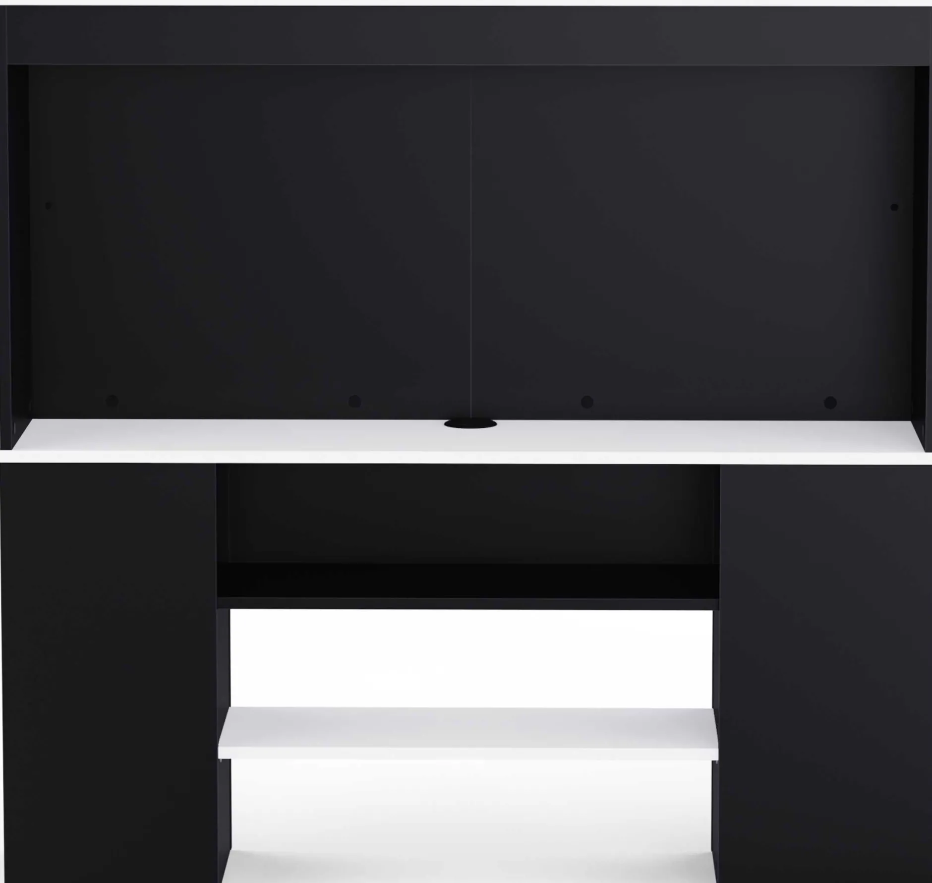 TV-Schrank Dreampad - 120x27x116cm - mit LED-Beleuchtung - schwarz/weiß