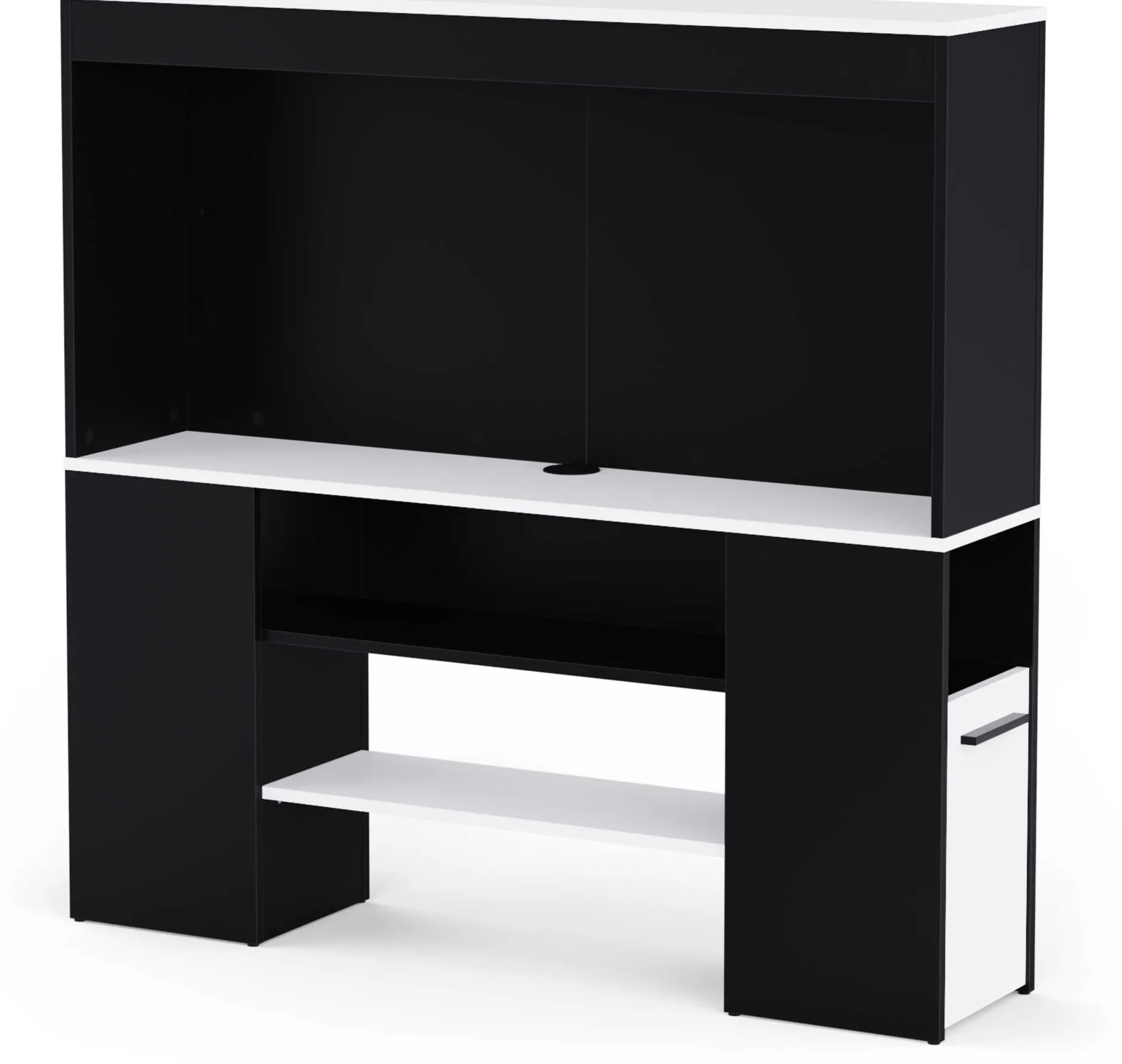 TV-Schrank Dreampad - 120x27x116cm - mit LED-Beleuchtung - schwarz/weiß