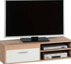 TV-Schrank Gamba 120cm mit 1 Tür - Eiche/Weiß