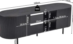 TV-Schrank Lagos | 160 x 45 x 58 cm | Dunkelbraun