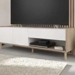 TV-Schrank Morpheus - 150x40x47cm - 2 Türen und 1 Schublade - Eiche Dekor/Weiß