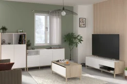 TV-Schrank Morpheus - 150x40x47cm - 2 Türen und 1 Schublade - Eiche Dekor/Weiß