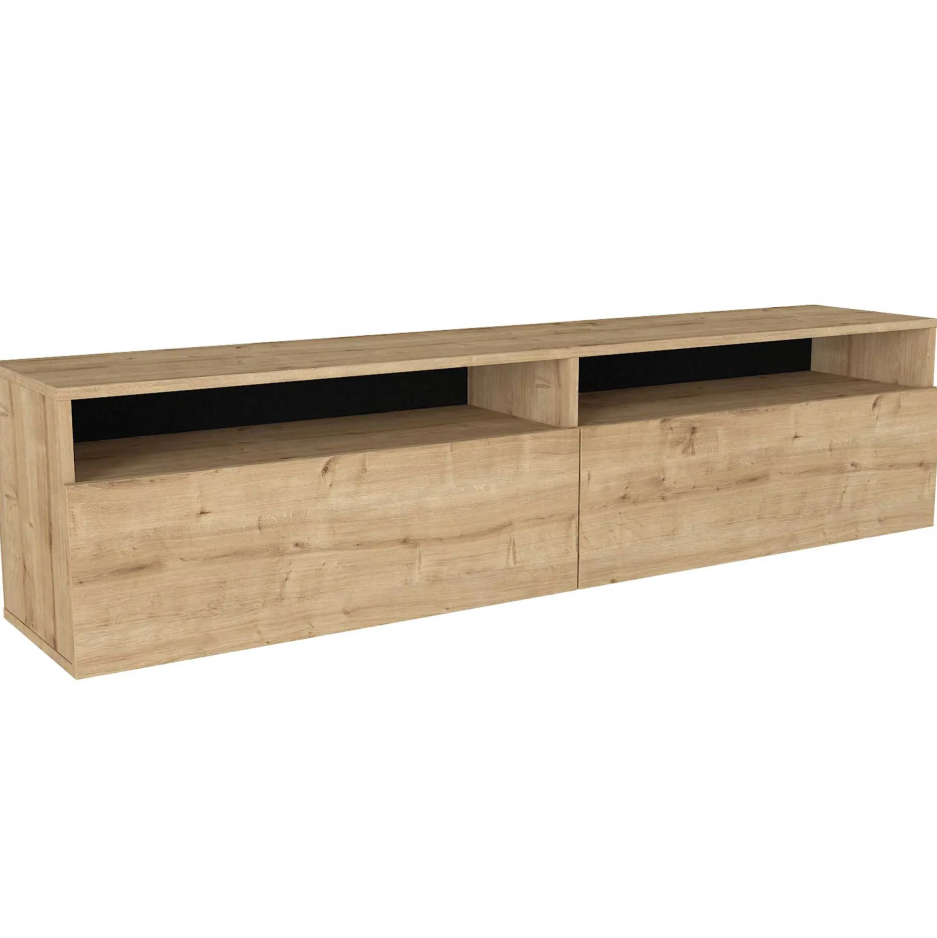 TV-Schrank Rastone - 180x37x42cm - 2 Türen - Eiche Dekor