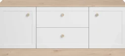 TV-Schrank Sophia - 158x40x63cm - 2 Türen und 2 Schubladen - weiß/Eiche Dekor