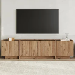 TV-Ständer Lowen - 100% MELAMINE - Atlantik-Kiefer - 46 x 35 x 180 cm