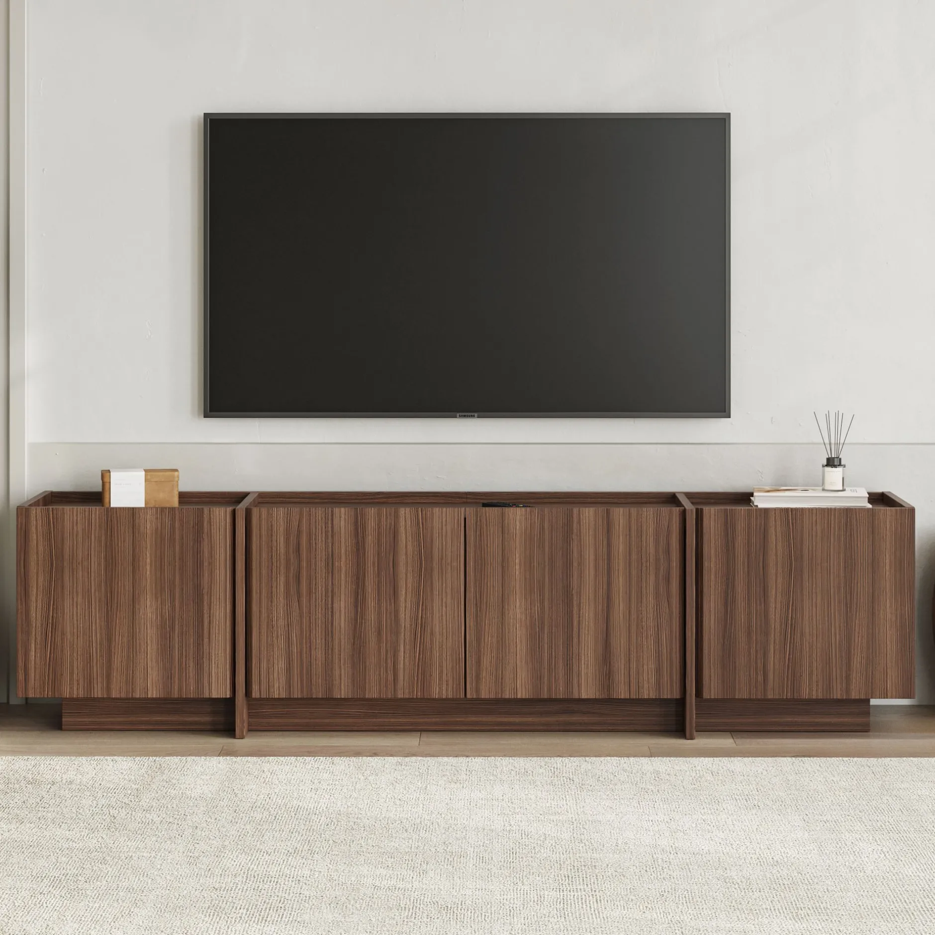 TV-Ständer Lowen - 100% MELAMINE - Milano-Walnuss - 46 x 35 x 180 cm