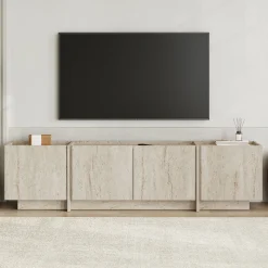 TV-Ständer Lowen - 100% MELAMINE - Travertin - 46 x 35 x 180 cm
