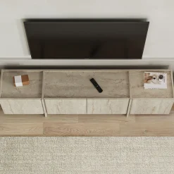 TV-Ständer Lowen - 100% MELAMINE - Travertin - 46 x 35 x 180 cm