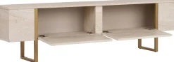 TV-Ständer Onera - 100% MELAMINE - Travertin - 50 x 30 x 180 cm