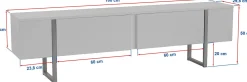 TV-Ständer Onera - 100% MELAMINE - Walnuss - 50 x 30 x 180 cm