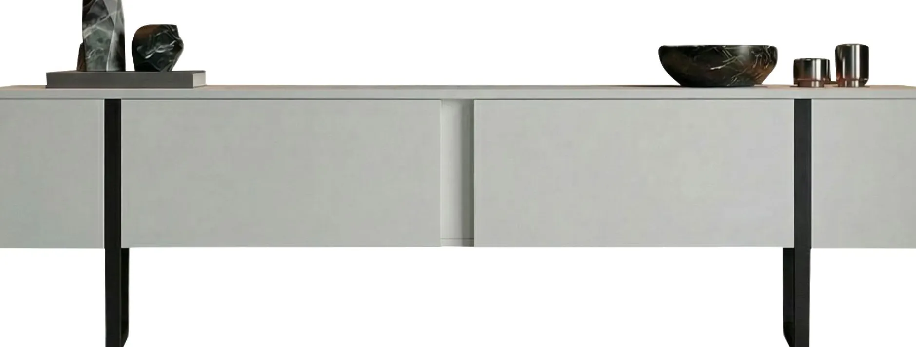 TV-Ständer Onera - 100% MELAMINE - Weiß - 45 x 30 x 180 cm