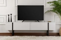 TV-Ständer Serenity - 100% MELAMINE - Weiß - 45 x 30 x 180 cm