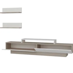 TV-Wandmöbel Lusi - 100% MELAMINE - Weiß - 180 x 40 x 31 cm