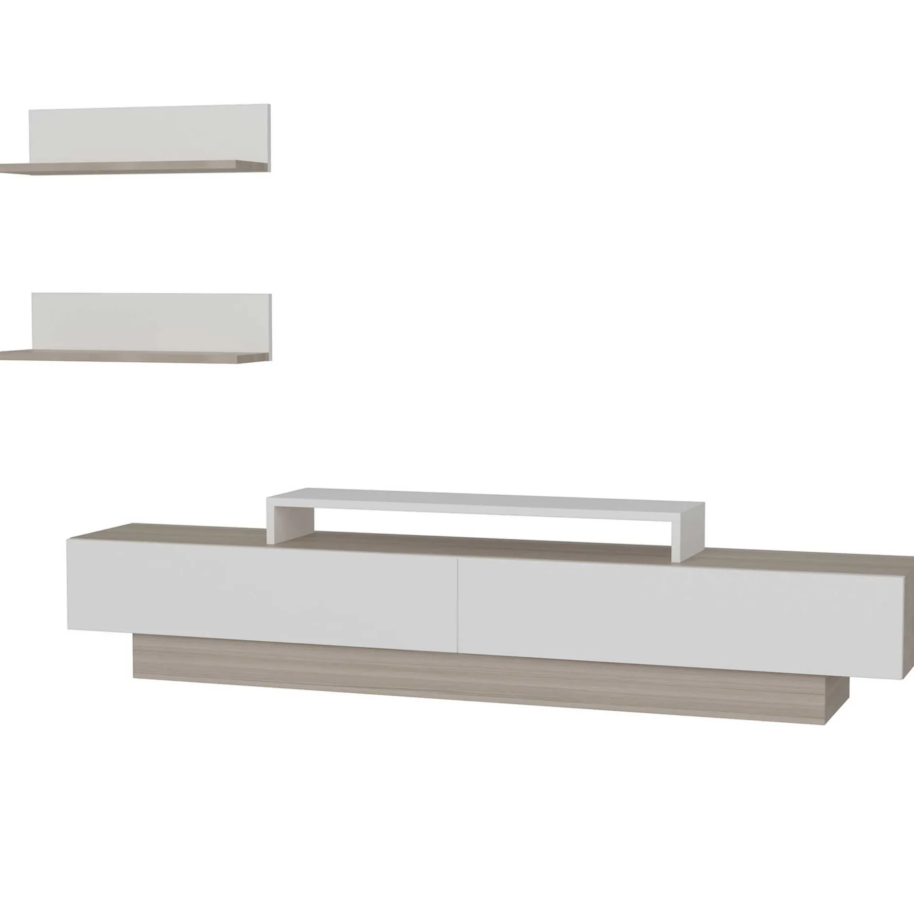 TV-Wandmöbel Lusi - 100% MELAMINE - Weiß - 180 x 40 x 31 cm
