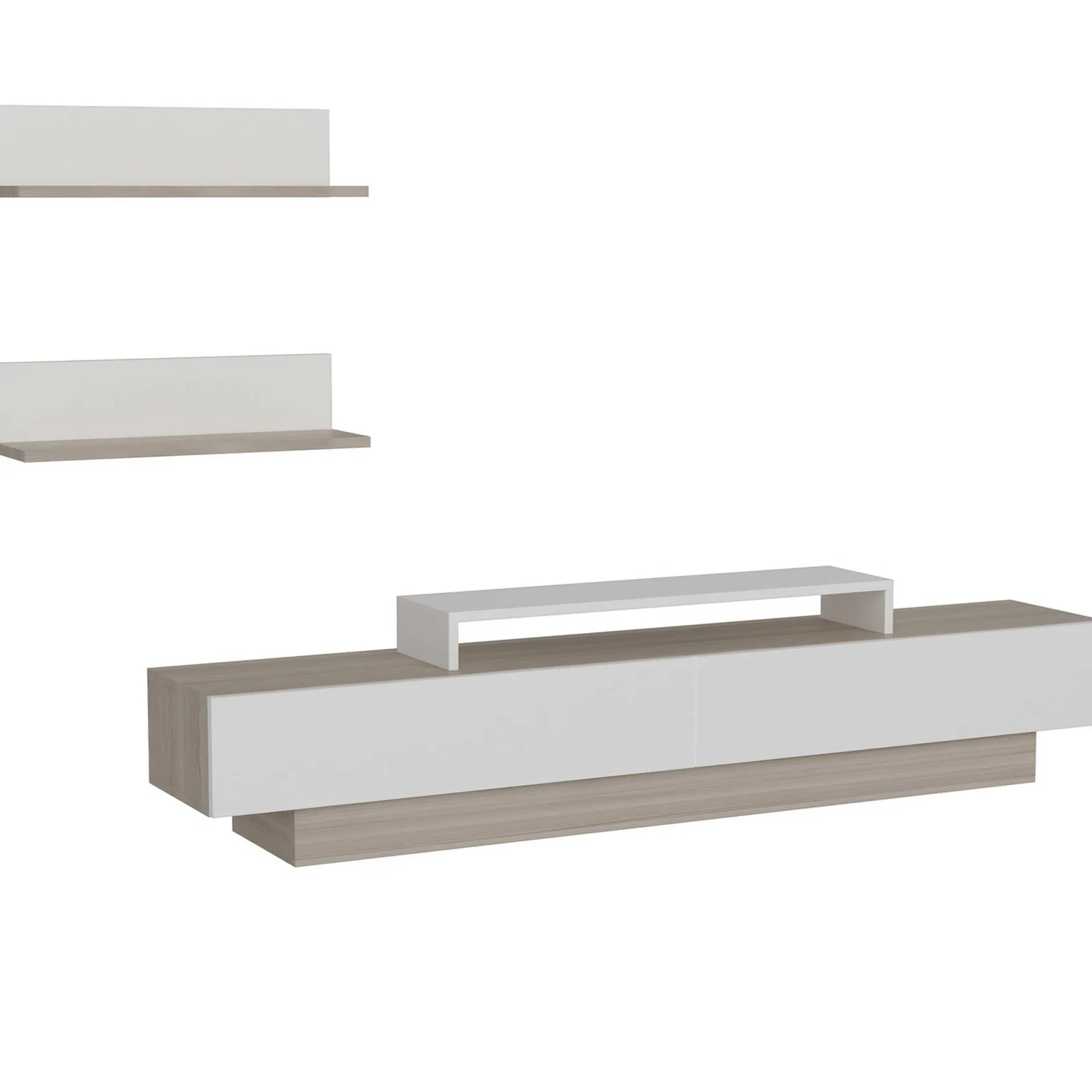 TV-Wandmöbel Lusi - 100% MELAMINE - Weiß - 180 x 40 x 31 cm