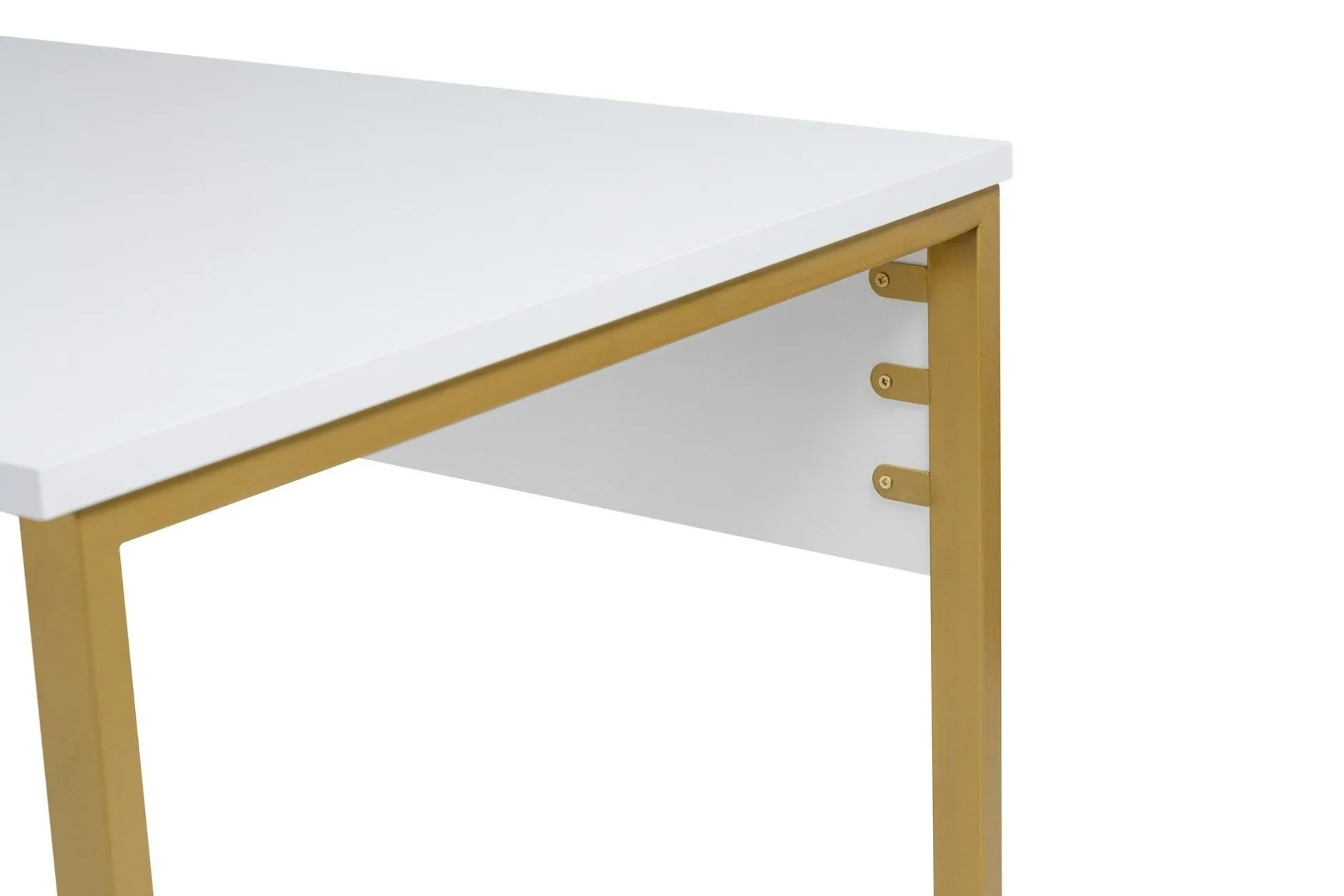 Twin Schreibtisch | 100 % Melamin | Weiß, Gold