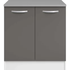 Unterschrank Eko 80 cm für Spüle mit 2 Türen - grau