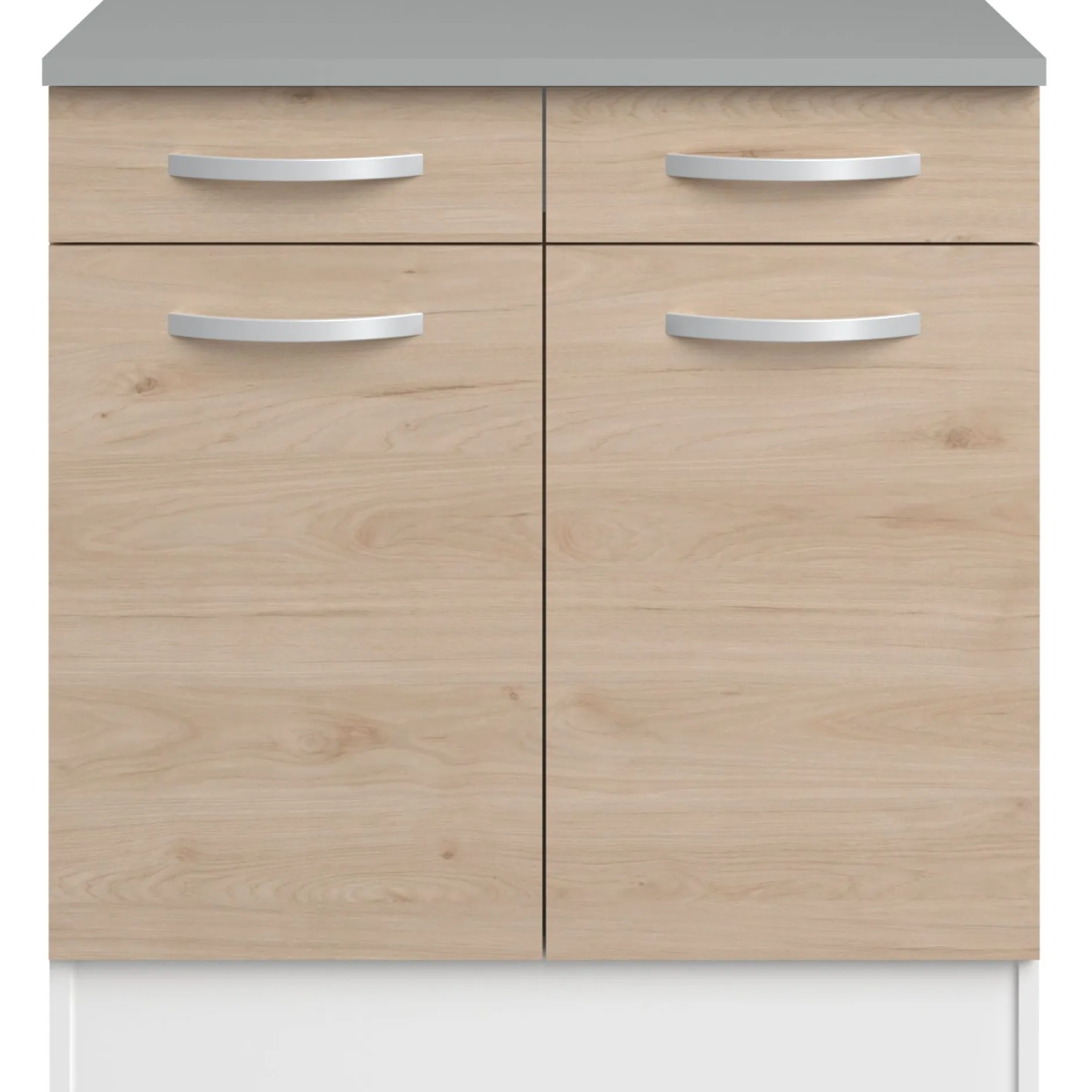 Unterschrank Eko 80cm 2 Türen und 2 Schubladen - Eiche