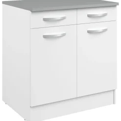 Unterschrank Eko 80cm 2 Türen und 2 Schubladen - weiß