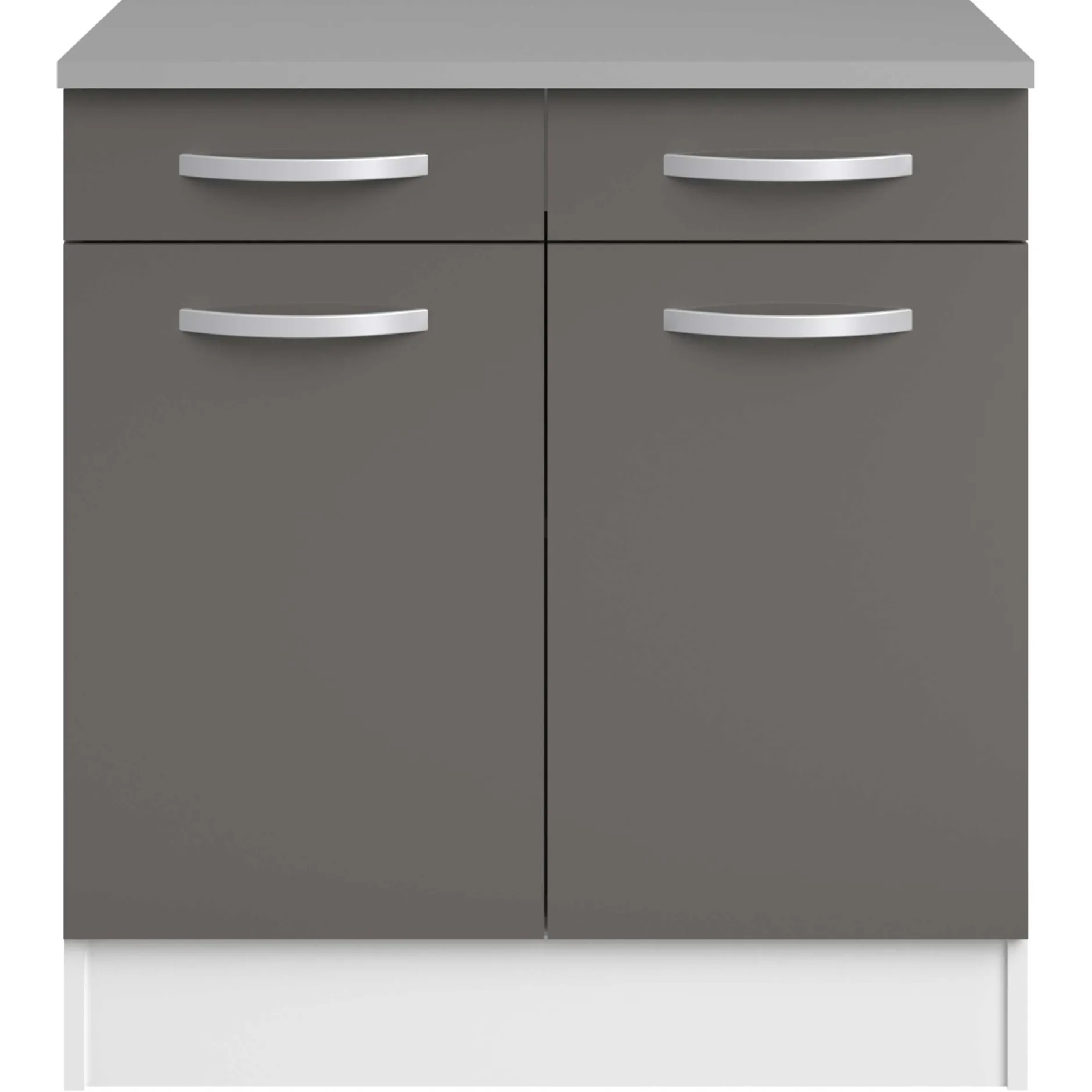 Unterschrank Eko 80cm 2 Türen und 2 Schubladen - grau