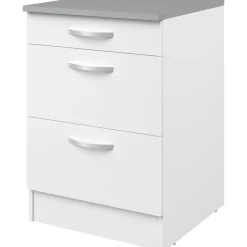 Unterschrank Eko 60x60 mit 3 Schubladen - weiß