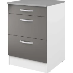 Unterschrank Eko 60x60 mit 3 Schubladen - grau