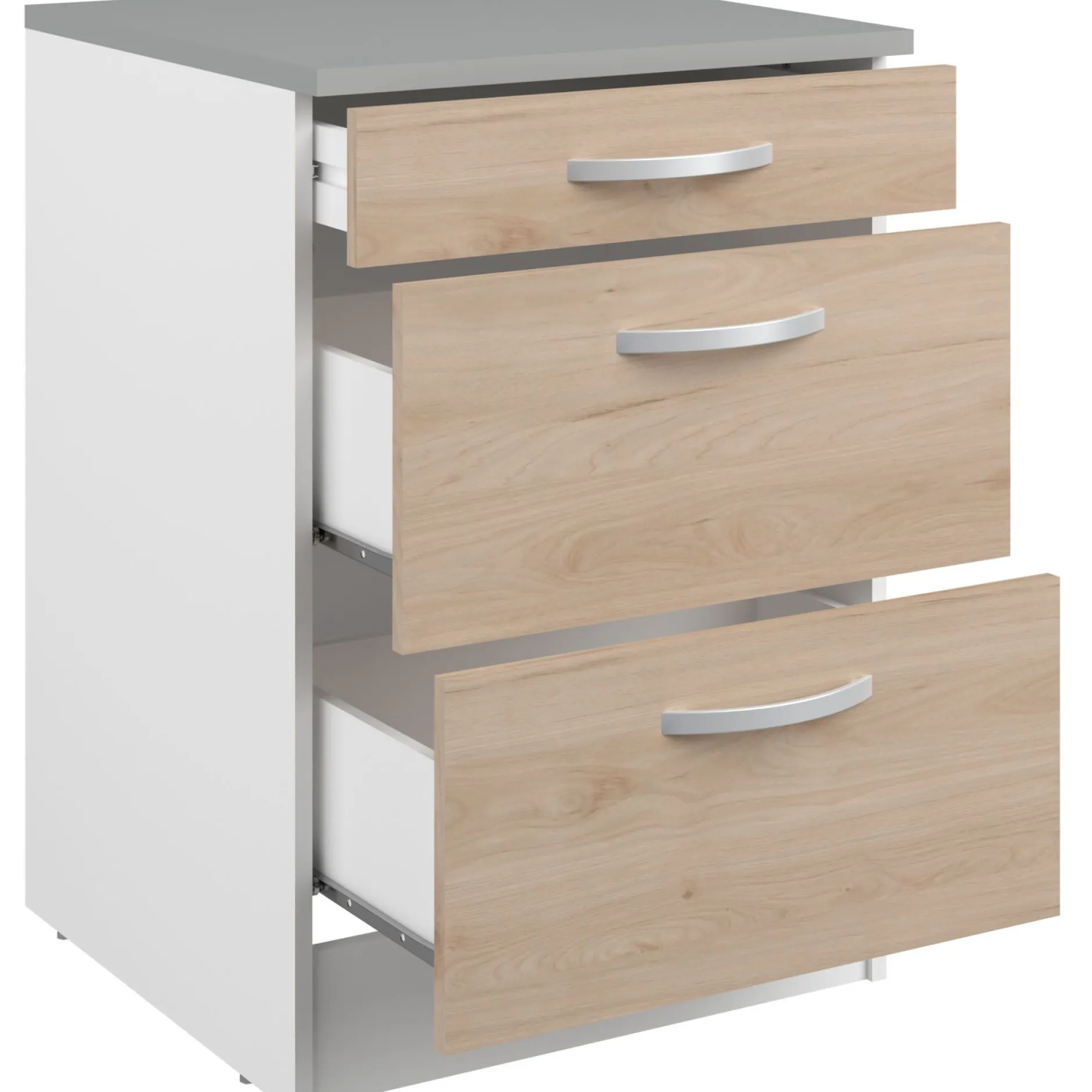 Unterschrank Eko 60x60 mit 3 Schubladen - Eiche