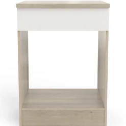 Unterschrank für Herd Romanie 60 cm-Kronberg Eiche/Mattweiß