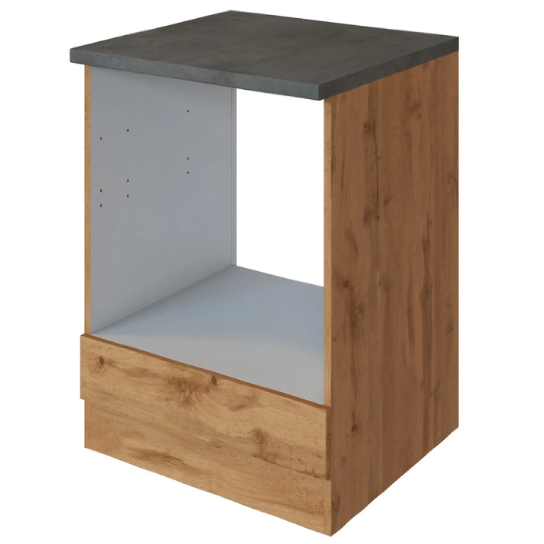 Unterschrank Sorrella 60cm für Backofen und Kochfeld - Eiche/Beton