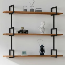 Uras Wandregal | Kiefernholz | Walnuss