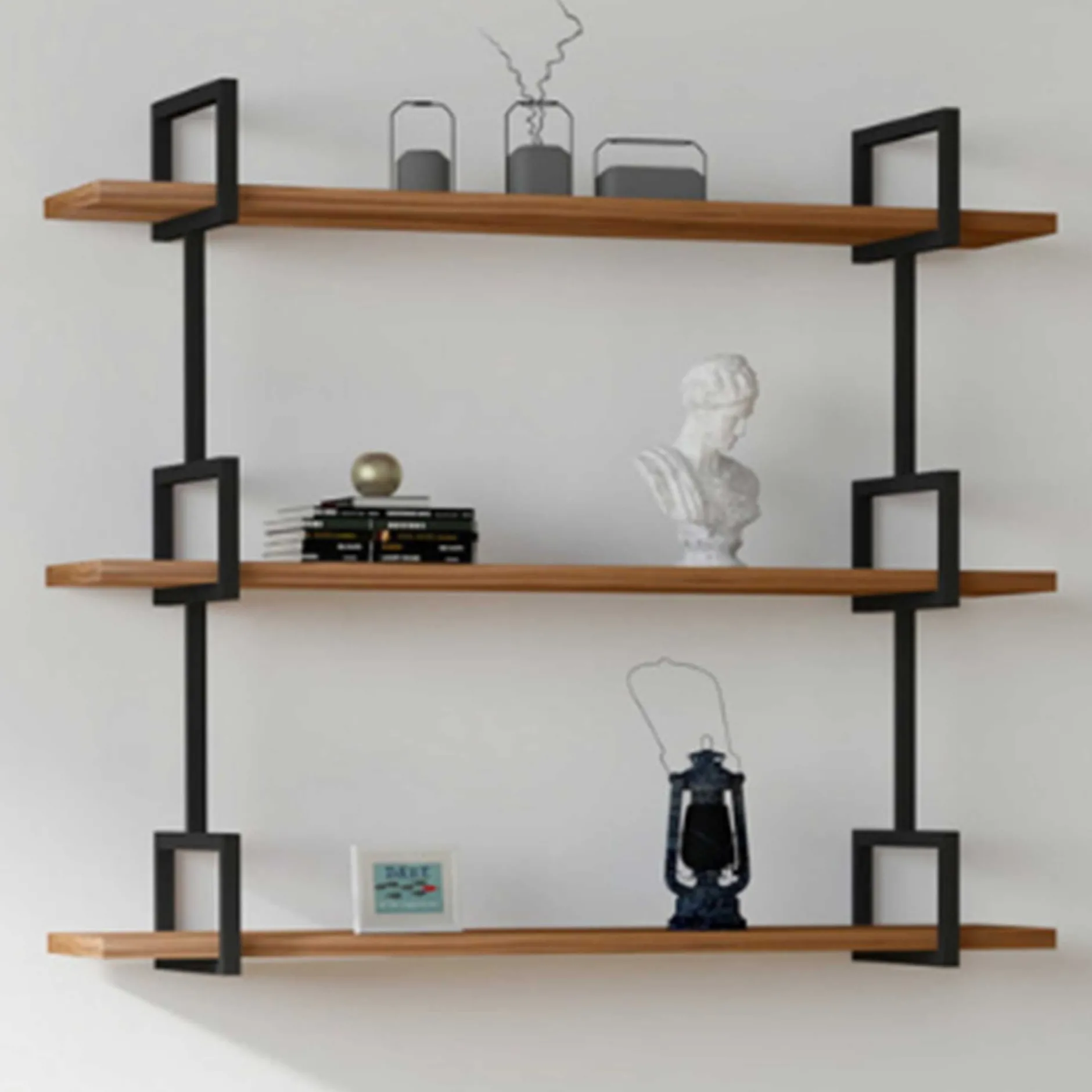 Uras Wandregal | Kiefernholz | Walnuss